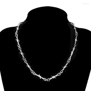 Chains Gothic Short Exaggerated Necklace Punk Vintage Style Barbed Wire Brambles Link Chain Choker Gifts For Friends Collares De Moda