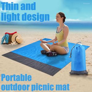 Mattor 2x2.1m/1.4x2m Pocket Beach Filt Waterproof Sandproof Sand Rug Portable Folding Camping Mat Outdoor Lightweight Picnic