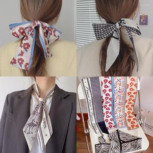 Szaliki Vintage moda jedwabny szalik długi francuski pasek do włosów kobieta