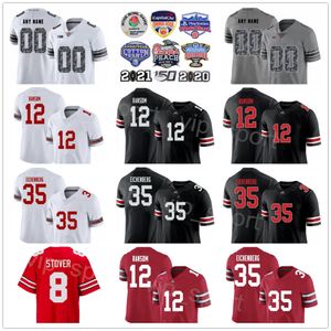 NCAA Koleji Futbol Ohio Eyaleti Buckeyes Jersey 18 Marvin Harrison Jr 2 Emeka Egbuka 8 Cade Stover 9 Jayden Ballard 12 Lathan Ransom 35 Eichenberg Siyah Kırmızı