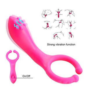 Fabric Silicone Vibration Clip Vibrator Adult Game For Men Climax Delay Sex Ring Massage Vaginal Dilator For Women G point stimulate Clothin Adult Products