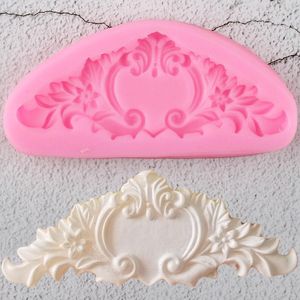 Baking Moulds Baroque Scroll Relief Cake Border Silicone Mold DIY Cupcake Topper Fondant Decorating Tools Candy Chocolate Gumpaste