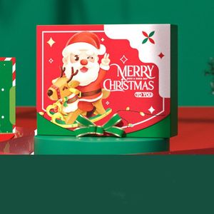 Рождественская подарочная коробка квадрат счастливого рождественской бумаги упаковочные коробки Санта -Клаус для подарочных коробочек шоколадные конфеты бумажные коробки RRE15038