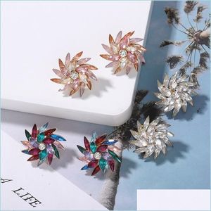 Stud Boho Fashion Colorf Windmill Flower Earrings for Women Summer Elegant Stud Dress Accessories smycken g￥vor2192 Q2 Drop Delivery Dh6ny