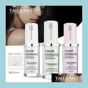 Foundation Tlm Tailaimei All Day Flawless Color Changing And Adjusting Naked 3 Colors 40Ml Foundation Cream Natural Concealer Drop D Dhalu