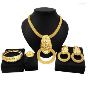 Halsband ￶rh￤ngen set yulaili mode klassiska damer stora ￶rh￤nge och nigeriansk brud lyx elegant porslin grossist