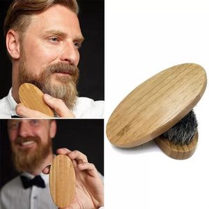 Sublimation Brushes Eco Friendly Mens Oil Head Styling Hairdressing Comb Solid Wood Beard Brush Bristle Care Cleaning Beards Brush t1015