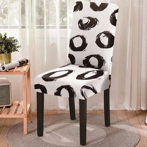 Chair Covers Circle Fork Geometric Dining Cover Spandex Elastic Slipcover Case High Back Wedding Room Protector