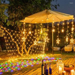 Strängar 3m 2m US/EU Plug White LED Net Mesh Dekorativa Fairy Lights Christmas Wedding Party Lighting