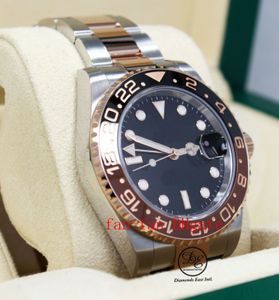 Original Box Watch Gmt-II 126711 Root Beer 18K Rose Gold /SS Ceramic Mechanical Automatic Mens BF Watches