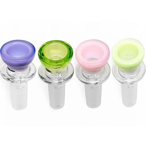 Colorful 14MM 18MM Male Joint Smoking Replacement Bowls Herb Tobacco Oil Filter Glass WaterPipe Bong Convert Non-slip UFO Hookah Down Stem Cigarette Holder DHL