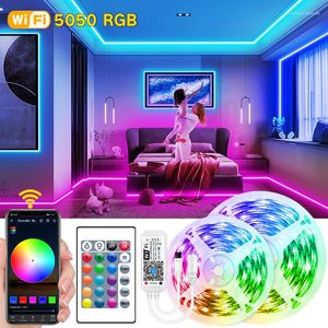 Strips LED Strip Lights SMD RGB Flexible Waterproof Tape Lamp WiFi Control DC 12V For Holiday Party Bedroom Decoration 5M-30M