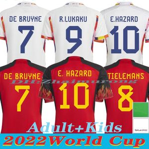 2022 World Cup E.HAZARD Fußballtrikots De Bruyne LUKAKU 22 23 Fußballtrikot HAZARD TIELEMANS Camiseta futbol KOMPANY MERTENS Maillot Fuß Erwachsene Männer und Kinder Kit