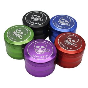 Fumar Tabacco Brinders Skull Metal Herb Case Sharpstone Ligloy Spice 63mm 4 players Grinders Herbal Crusher Máquina de cigarro Magnet Silger