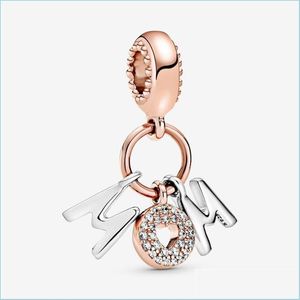 Takılar Takılar% 100 925 Sterling Sier Mom Letters Dangle Charm Fit Orijinal Avrupa Bilezik Moda Mücevher Aksesuarları Damla dhmuq