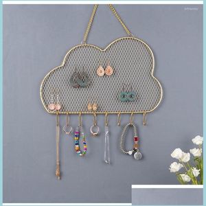 Jewelry Pouches Bags Jewelry Pouches Earring Organizer Wall Mount Holder For Necklace Bracelet Storage Rack Display Decoration With Dhp5Q