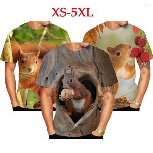 Herren T-Shirts Polyester Harajuku D Niedliche Anime-Kleidung Sommerdruck Mode Top Eichhörnchen Herren T-Shirt