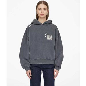 Bing Top Quality Women Hoodie Classic Letter Print Sweated Fashion AB Pullover Washed Loose Hoodies