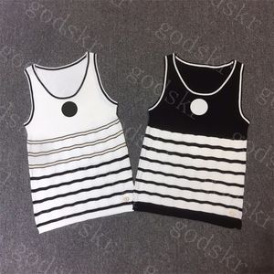 Varumärkeslogo Tanks Womens Tops Stripe Pattern Camis For Women Premium Ladies Tees Knitwear