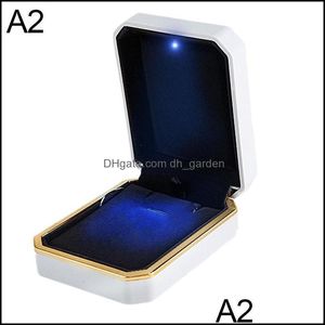 Schmuckbeutel Taschen Schmuckbeutel Taschen Hochwertige Flanell-Anhänger-Ringbox Led Für Heiratsanträge Valentinstagsgeschenk Q9Q4 Dhmfn