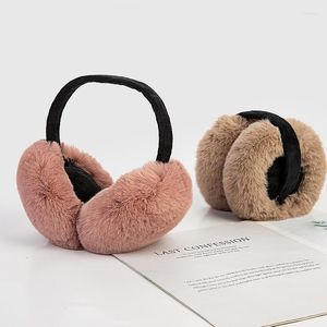 Berets Fold Earmuffs Ear Bag Woemn Men High Quality Faux Fur Hang Cover Warm Winter Headwear Muffs Unisex