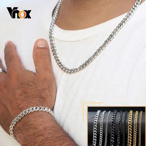 Fashion JewelryNecklace Vnox cm mm Men s Miami Cuban Link Classic Punk Heavy Metal Stainless Steel Long Women Necklace