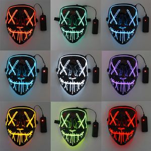 Hersteller Großhandel 10 Farben 20 cm LED-Spielzeug leuchtende Maske Halloween-Kostümparty gruselige Gesichtsmaske
