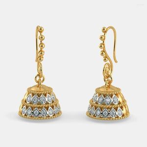 Dangle Earrings Retro Boho Style Umbrella Shape Gold Color Bird Cage Buddha Bell Religious Jewelry Stainless Steel Earring For Women