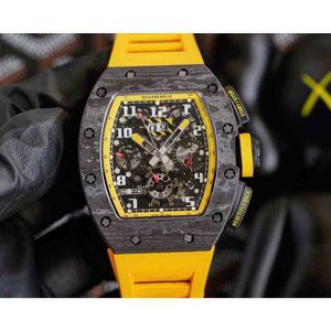 Luxuriöse Herren-Mechanische Uhr RM11-03 Vollautomatisches Uhrwerk Saphirspiegel Gummiarmband Schweizer Armbanduhren 1CGK