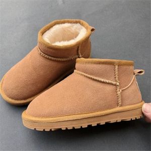 Брендовые детские мини-зимние сапоги для девочек, зимняя теплая теплая плюшевая обувь для маленьких мальчиков WGG, размер EU21-35