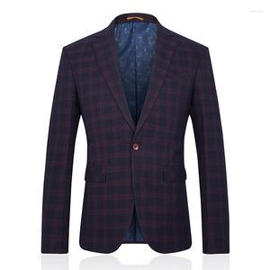 Herrdr￤kter 2022 Style Trench Coat Men Grid Stripe Wool Casual Men's Blazers Leisure High Quality Jackets