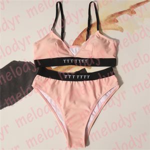 Set reggiseno push up con stampa di lettere, costumi da bagno, stilista, intimo imbottito, costume da bagno per le vacanze