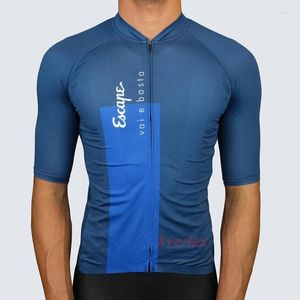 Jackets de corrida 2022 Classic Blue Cycling Jersey Men verão respirável fria manga curta MTB Roupas de bicicleta mtb de bicicleta ao ar livre cinza