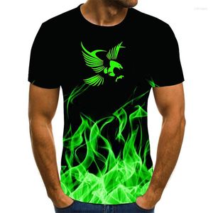 Mäns T-skjortor Summer Men Luminous Flame formar T-shirt Attraktiva toppar för charmig bekväm skjorta