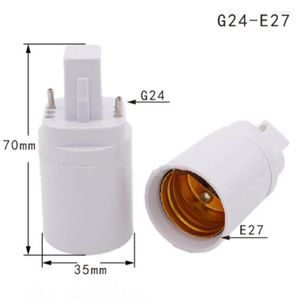 Lamp Holders 5Pcs Retardant G24 To E27 Adaptor Screw Holder Converters Light Bulb Base Socket LED Halogen CFL