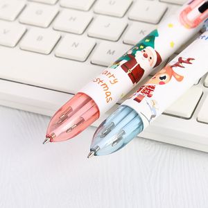 Cartoon natalizio 6 a colori Penna a sfera Can Stamping Logo Pressa Scrivi Creative Stationery Christmas Pen