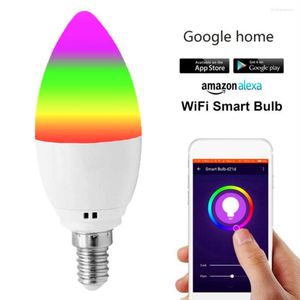 WiFi Smart Bulb LED Lamp House E14/E27 RGB Support Alexa/Google Home/IfTsmart Voice Control 5W för heminredning