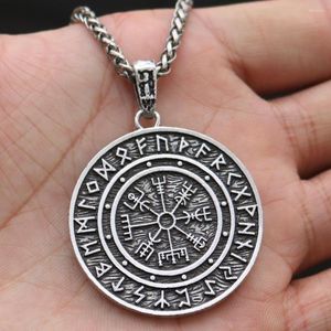 Choker Viking Compass Pendant Necklace Odin Rune Amulet Men and Women Retro Style Jewelry