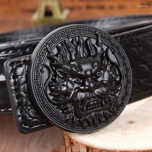 Cintos Aoluolan Belt Belt Male Crocodile Pattern Men's Leather Faucet Smoothle Fivele Personalized Business Denim Style