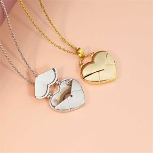 Anhänger-Halsketten, personalisierte Foto-Halskette mit herzförmigem, individuellem Rahmen, Medaillon, offener Charm-Anhänger, Schmuck, Geschenk für Frauen L221011