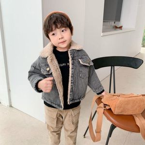 Giacche Ragazzi Denim Pelliccia Giacca calda per bambini Cappotto Autunno e inverno Abbigliamento Manteau Fille Cappotti per ragazze Abbigliamento da neve per bambini Capispalla