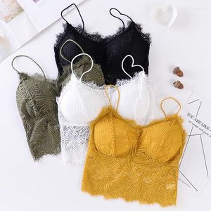 Yoga outfit Women Bras Pad Push Up Wireless Lace Bra Top Sexig Bralette Fitness Underwear Flower M￶nster Underkl￤der Full Cup Beauty Back