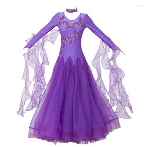 Bühne Wear Women Ballroom Tanzkleider Standard Tanzkleidung Wettbewerb Kleid Walzer Foxtrot