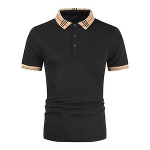 男性ポロス2022サマーシャツブランド服コットンショートスリーブビジネスカジュアルストライプデザイナーhomme camisaブレーザブル