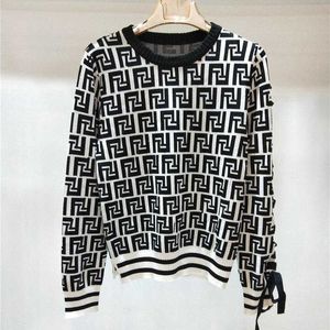 Pullover Frauen Herbst Rundhals Gestreiften Mode Langarm Frauen bitte Jacquard Strickjacke Stricken Pullover Mäntel