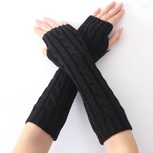 Knieschützer Baumwolle Fäustlinge Warme Fingerlose Handschuhe Handwärmer Winter Mädchen Arm Häkeln Stricken Faux Weibliche Wärmer