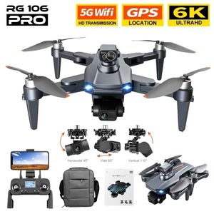 Drones RG106 Drone 6K GPS Profesional de câmera dupla com 3 eixos sem escova RC Helicóptero 5G WiFi FPV Quadcopter Toy 221014