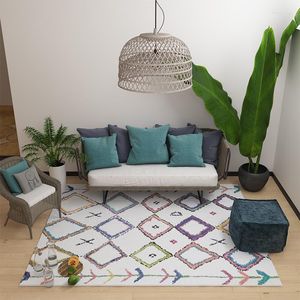 Dywany w stylu nordyckim salon dywan home marokańska sypialnia dywan prosty sofa stolik kawowy mata podłogowa klasyczne dywaniki i