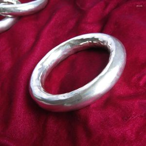 Armreifen Full48 Ethnisches Orament Personalisierter Schmuck handgefertigtes Miao Silberarmband übertrieben glänzend großes Hohl