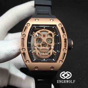 Orologi meccanici da uomo di lusso Orologio da polso Engrwolf orologio r rm052 serie 2824 Orologio da uomo meccanico automatico in oro rosa con nastro nero